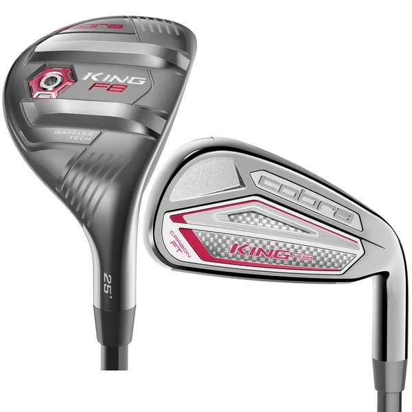 Cobra King Women's Pink F8 Hybrid Combo Iron Set (5-6h, 7-PW, SW)
