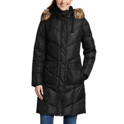 Eddie Bauer Plus Size Women's Winter Coat Lodge Cascadian Down Parka Puffer Jacket - Black - 3X