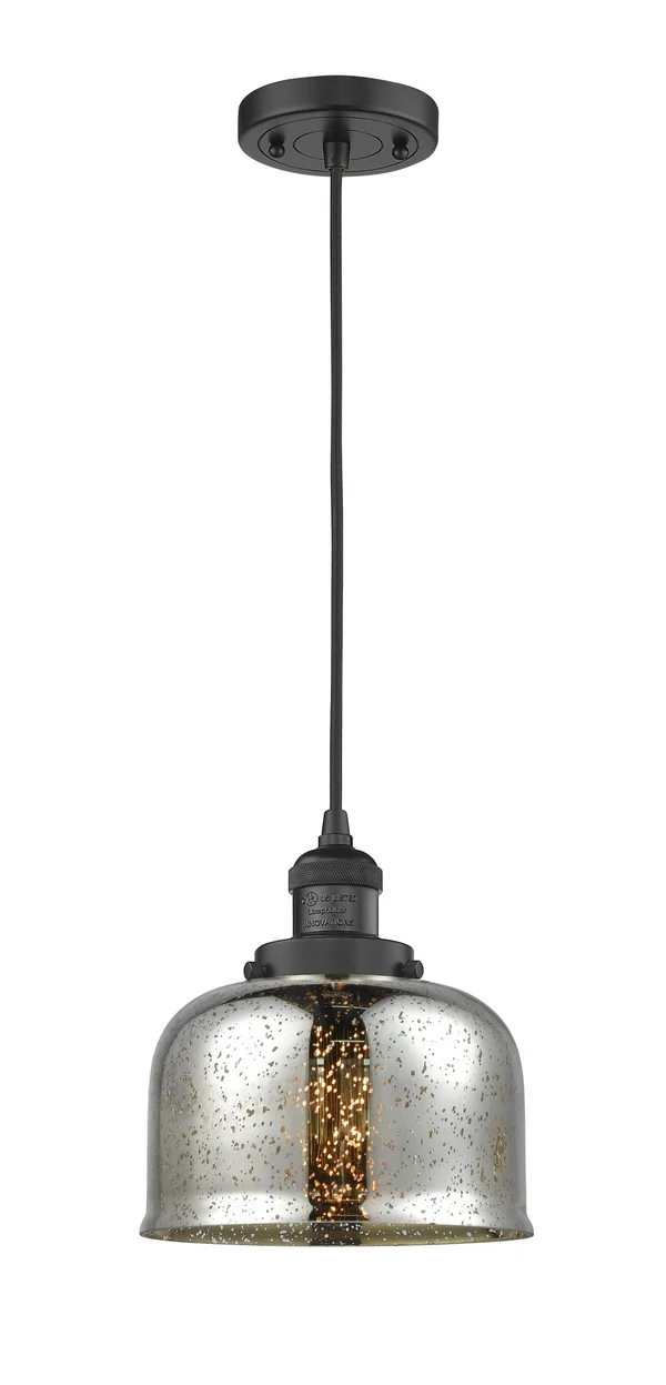 Innovations Lighting Large Bell 1 Light Mini Pendant 201C BK G78 (Black)