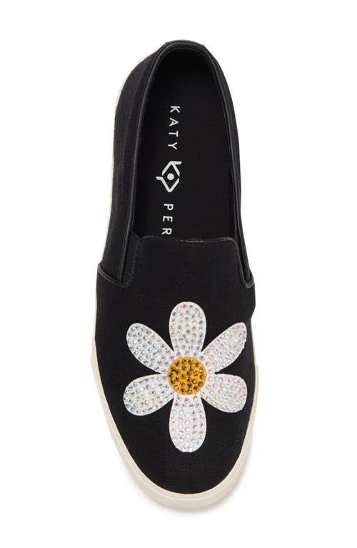 Katy Perry Canvas Slip-On Shoes - The Kerry, Size 6-1/2 Medium, Daisy