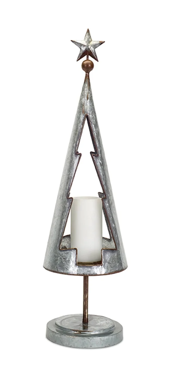 Melrose International Tree Cut-Out Votive Holder 29x22H Metal