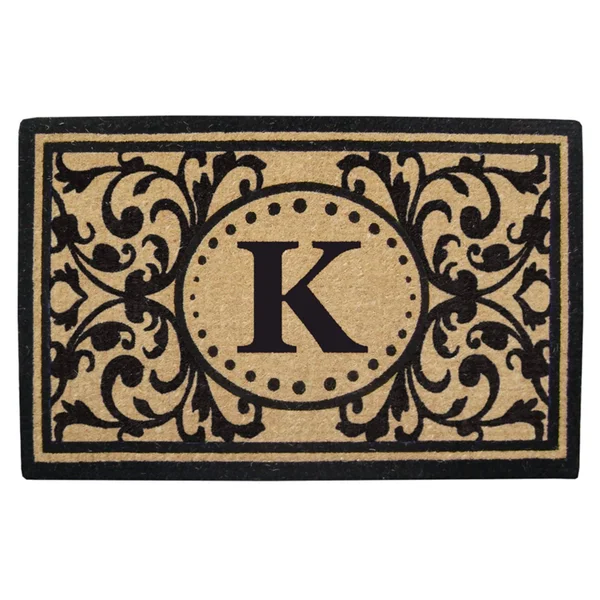 Nedia Home O2319K 22 x 36 in. Heavy Duty Heritage Coco Mat Monogrammed K