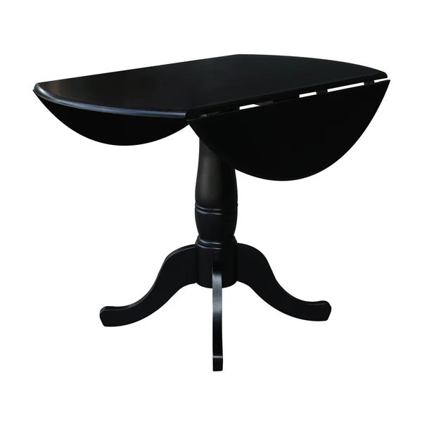 International Concepts 42x22 Round Top Pedestal Table with 2 Chairs - Black