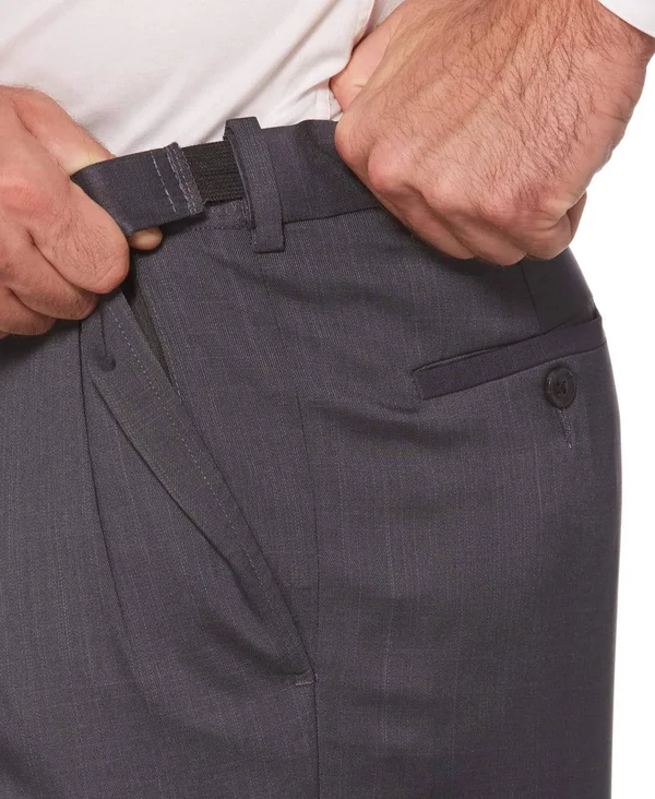 Savane Men's Pleated Stretch Crosshatch Dress Pant
