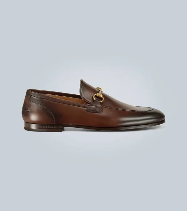 Gucci Men, Jordaan Leather Loafers, Brown, US 13, Shoes
