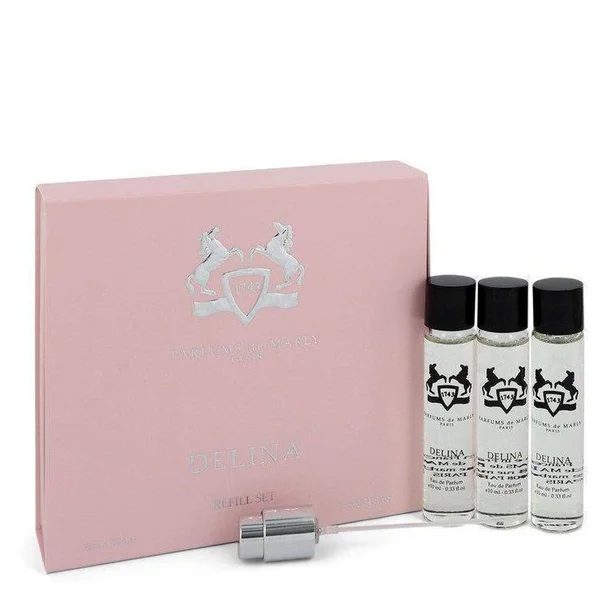 Delina by Parfums De Marly 3 x .34 oz Three Eau De Parfum Spray Refills for Women.