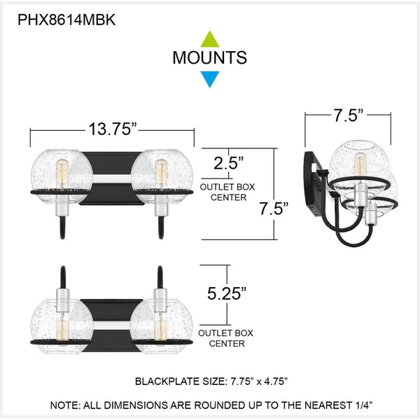 Quoizel Phoenix Bath Light PHX8614MBK (Black)
