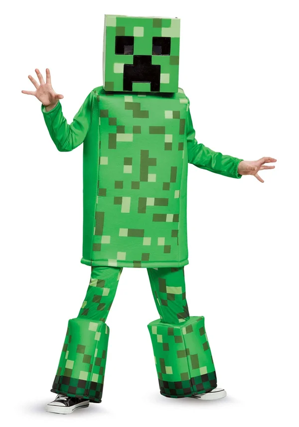 Disguise Creeper Prestige Minecraft Boys Costume Green Large (10-12)