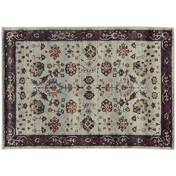 StyleHaven Alexander Bordered Traditional Floral I Rug - Grey, 2x3 ft