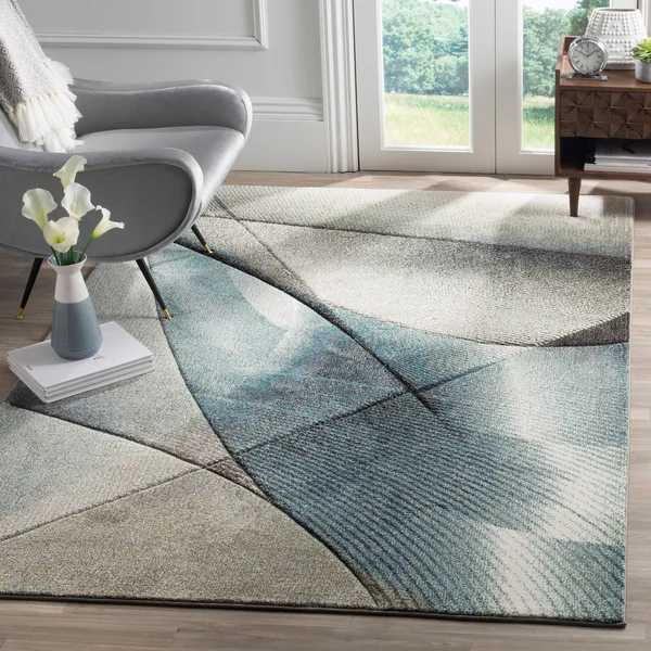 Safavieh Hollywood Rug Collection HLW715Q - Grey - Red - 2&-3x22 x 8&