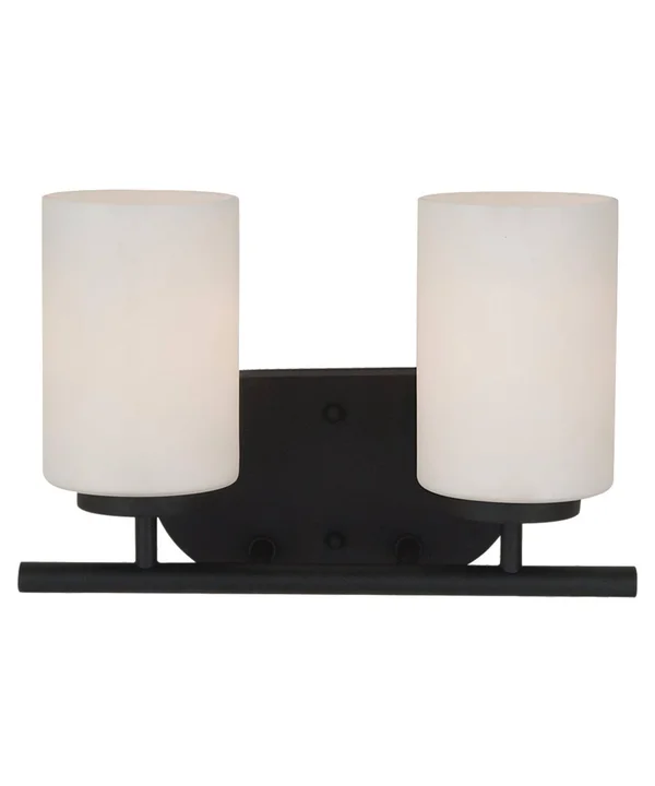 Sea Gull Lighting 41161-839, Oslo Glass Wall Sconce Lighting, 2 Light, 150W, Blacksmith