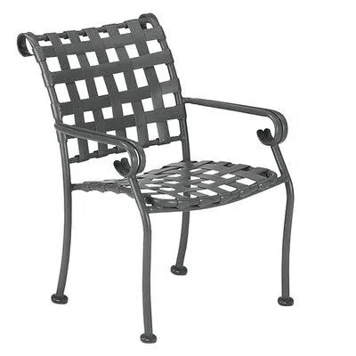 Ramsgate Patio Dining Armchair Woodard Seat Color: Axis Smoke, Frame Color: Textured Black