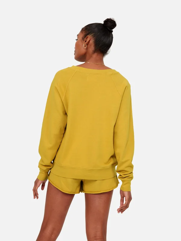Organic Terry Raglan Sweatshirt Saffron, S