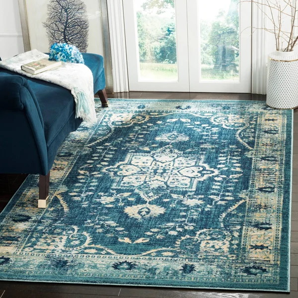 Safavieh EVK509A Evoke Navy - Gold Area Rug - 9& x 12&