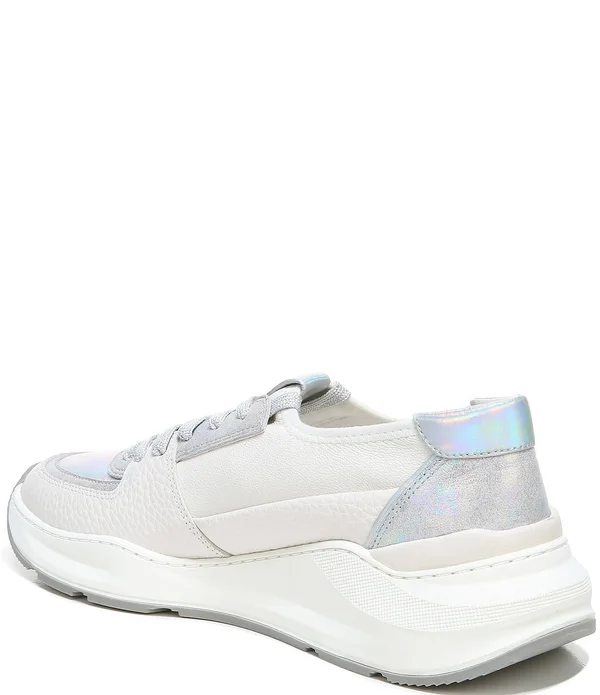 27 Edit Bev Sneaker Shoes - Satin Pearl Leather, 12.0M, Lace-Up Style, Round Toe, Rubber Outsole