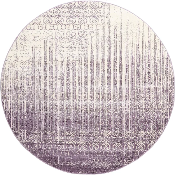 Unique Loom Jennifer Del Mar Area Rug - 8& Round - Purple