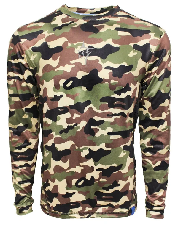White Water Large Green Camo Grander Breathable Long Sleeve Shirt