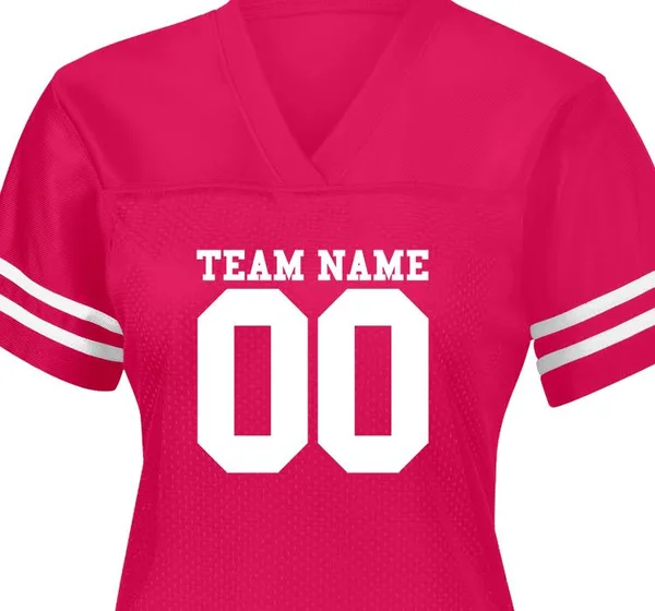 Custom Team Printed Sport - Tek Women's Football Jerseys - Ladies Replica Fan Jersey - Size: S, Pink Raspberry/White