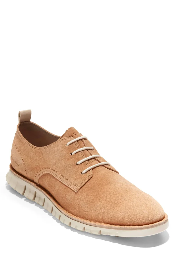 Cole Haan Men's Zerogrand Stitch Suede Oxfords - 8, Tan