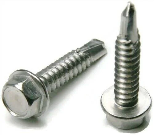 #8 x 5/8x22 Hex Washer Head Self-Drilling Sheet Metal Tek Screws 410 SST 1000pcs