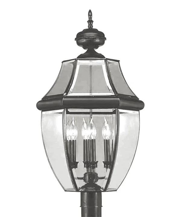 Livex Lighting Monterey 4 Light Outdoor Post Lantern - Black 2358-04