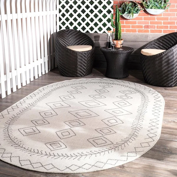 nuLOOM Serna Moroccan Diamonds Blue 11 ft. x 15 ft. Indoor/Outdoor Area Rug