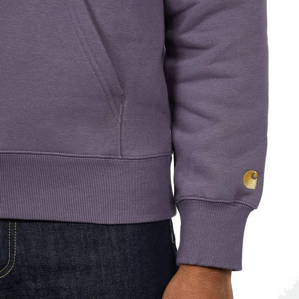 Carhartt WIP Chase Neck Zip Sweatshirt - Provence - Gold - L - Men