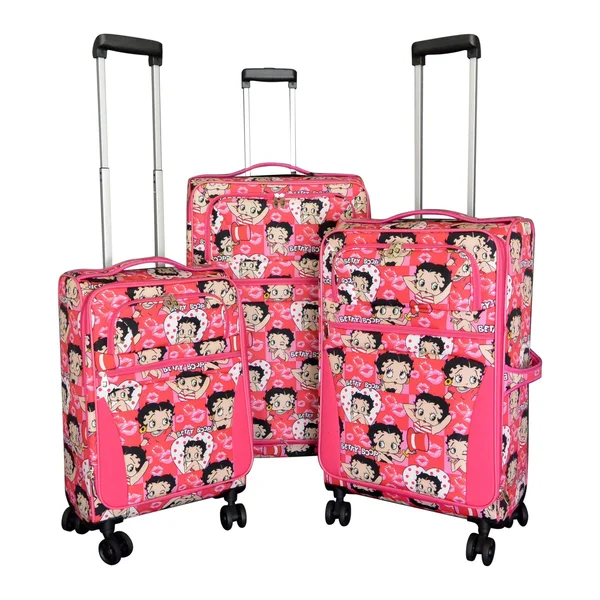 Betty Boop BC001613-AH Expandable Spinner Luggage Set Pink - 3 Piece