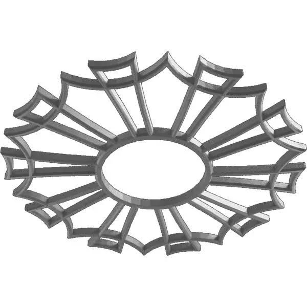 Ekena Millwork CMPP32AUSNI 32x22OD x 11 1/4x22ID x 1x22P Augustus Architectural Grade PVC Pierced Ceiling Medallion - Nickel
