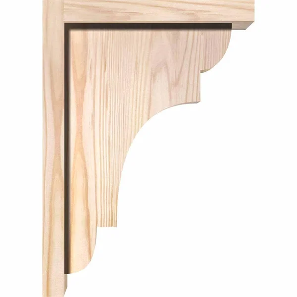 Ekena Millwork COR06X12X20NEB01SDF 5 1/2x22W x 12x22D x 20x22H New Brighton Smooth Corbel w/Backplate, Douglas Fir