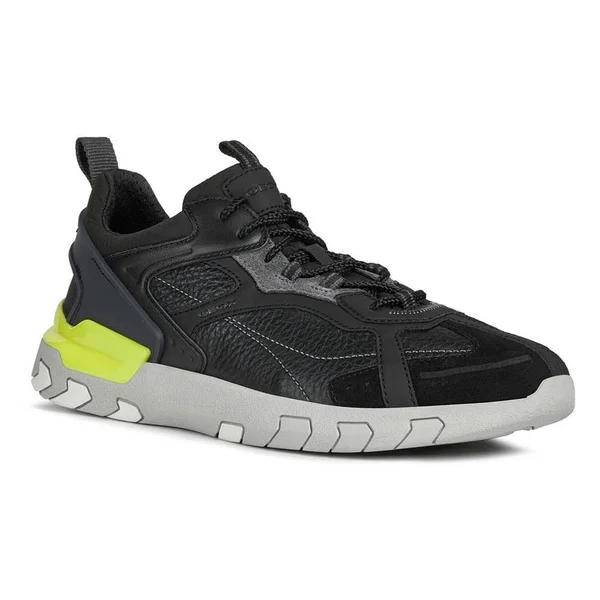 Geox Man Sneakers Black Size 6 Textile fibers - Soft Leather