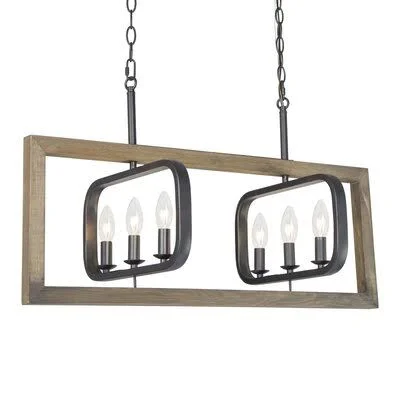 Aldesina 6 - Light Kitchen Island Rectangle Chandelier Gracie Oaks