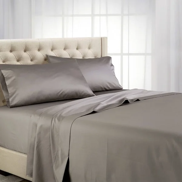 1200 Thread Count Bed Sheets Luxury 100% Cotton Queen - Taupe