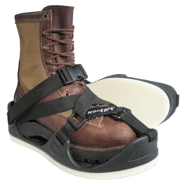 Korkers Unisex TuffTrax 3-In-1 Overshoe Sandal - Black, L