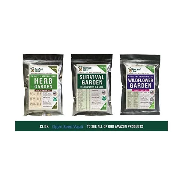 15, 000 Non GMO Heirloom Vegetable Seeds Survival Garden 32 Variety Pack by Open Seed