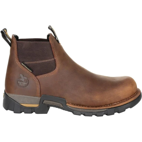 Men's Georgia Boot Gb00315 Eagle One Waterproof Chelsea Work Boot - Size: 9.5, Brown