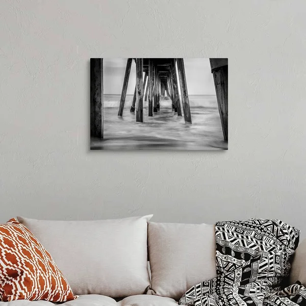 Surf in Black and White, Canvas Wall Art, 30x20, Great Big Canvas