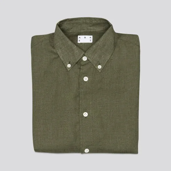 Linen Shirt Olive Mens - ASKET