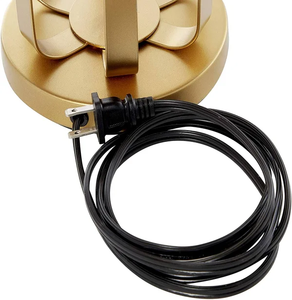 UKN Contemporary Metallic Gold Table Lamp Black Shade 18x22 x 30x22 17 29 Modern