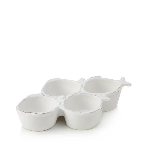 Vietri Lastra Fish Four Part Server - White