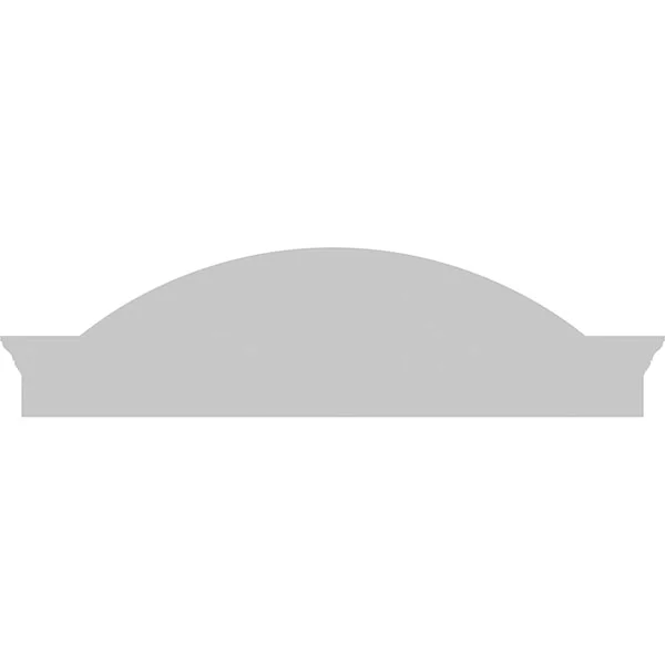Ekena Millwork PEDPS044X120SGF03 44x22W x 12x22H x 2-1/2x22P Segment Arch w/ Flankers 3 Spoke Architectural Grade PVC Pediment