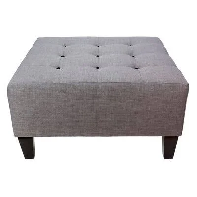 Emerson 34x22 Square Standard Ottoman Alcott Hill Detail: Black, Upholstery: Gray-Red