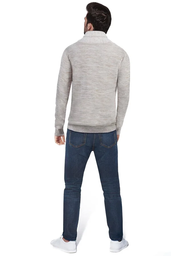 X-Ray Men's Shawl Collar Cable Knit Cardigan - Black