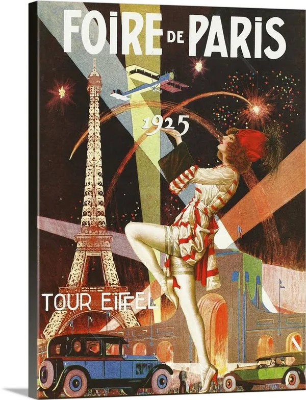 Foire De Paris - Vintage Cabaret Advertisement, Canvas Wall Art, 18x24, Great Big Canvas