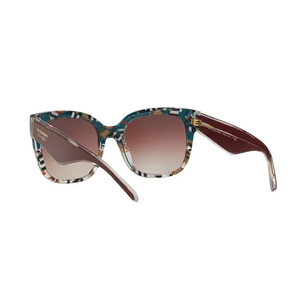 Burberry BE4271F Square Sunglasses, 56-21-145, 3731E2-TOP Green on Check