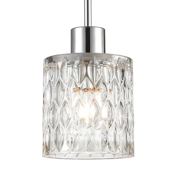 Elk Lighting 17424/1 Ezra 1-Light Mini Pendant in Polished Chrome with Textured Clear
