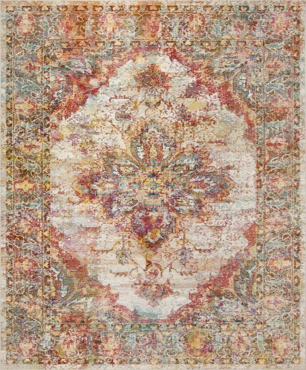 Safavieh CRS508V Crystal Cream, Rose Area Rug - 7& x 7& Round