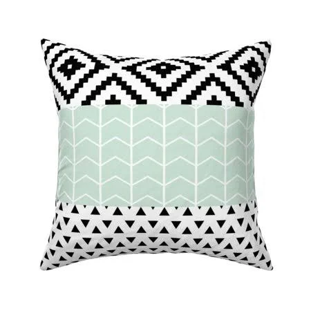 Wholecloth Black and White Throw Pillow Cover W Optional Insert by Roostery, Size: 18 x 18 Cu003EOnly