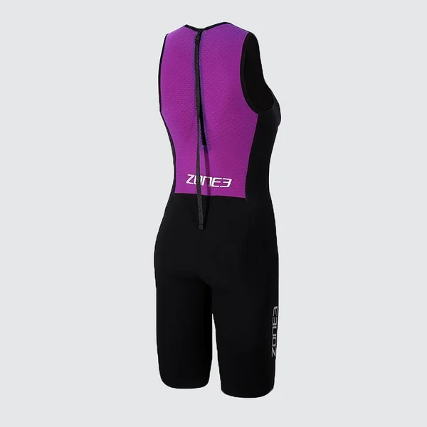 Zone3 Women's Streamline Sleeveless Swimskin Xs - Black/Purple