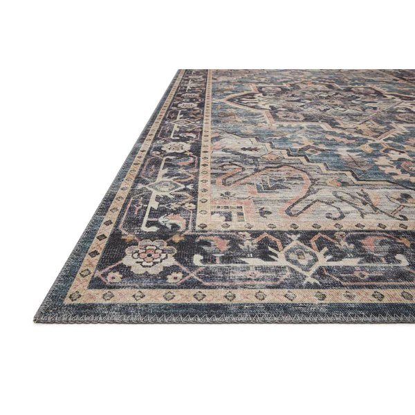 Alexander Home Venetian Printed Medallion Distressed Area Rug - 3&6x22 x 5&6x22 - Navy/Multi